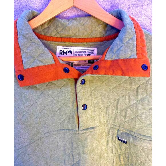 Rock Monkey Quilted Pullover, Green Size Men’s XXL, Comfortable Cotton, Snaps - Picture 5 of 7